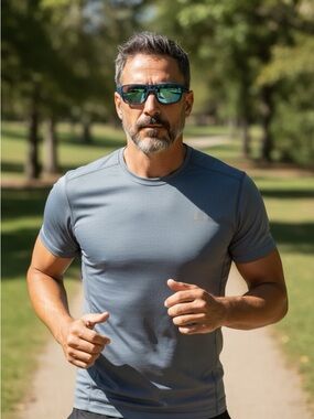 Fila Unisex Sunglass Plastic Rectangle Aviator Blue / Blue Mirror SF9344 U66V